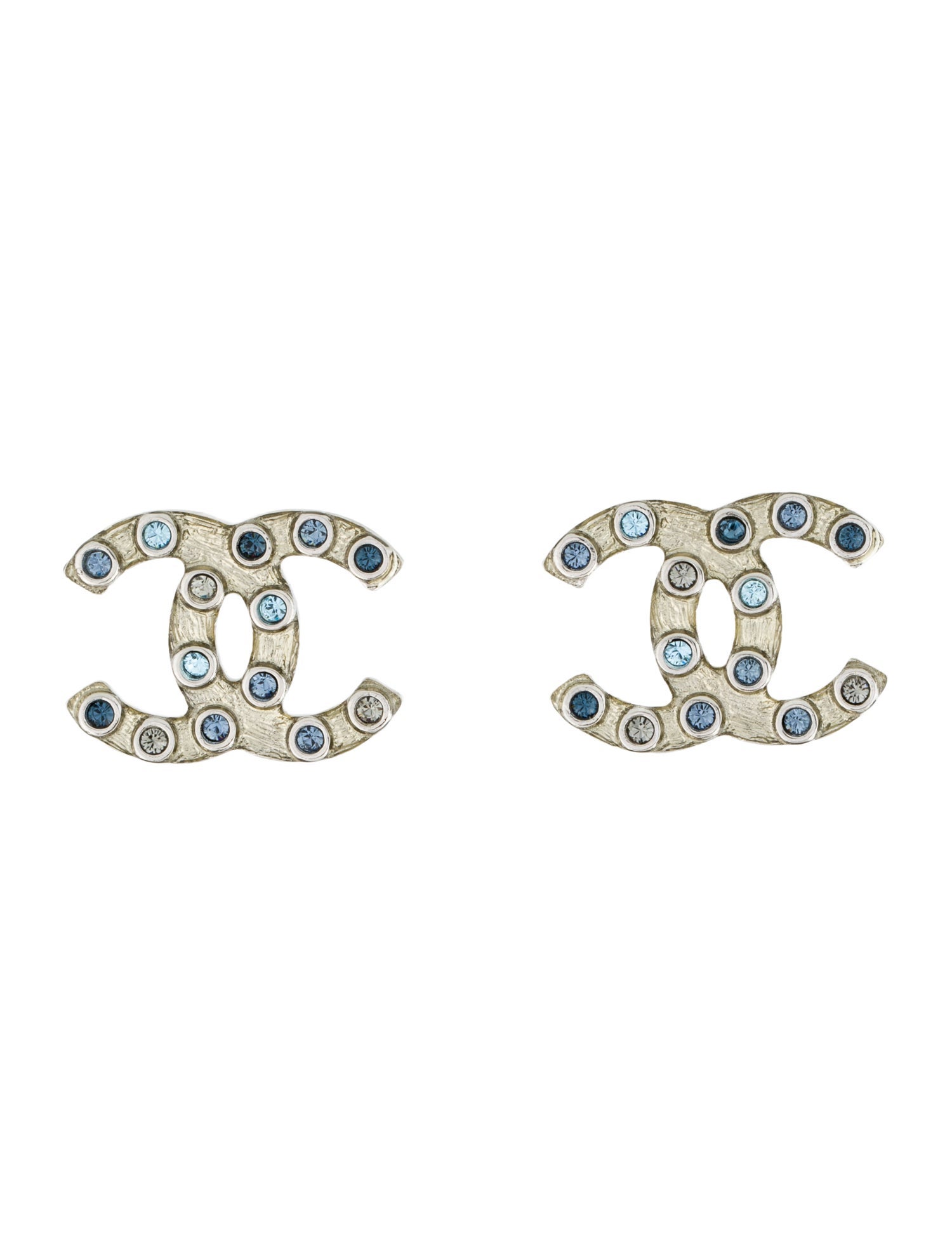 Chanel Strass CC Stud Earrings
