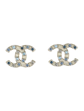 Chanel Strass CC Stud Earrings