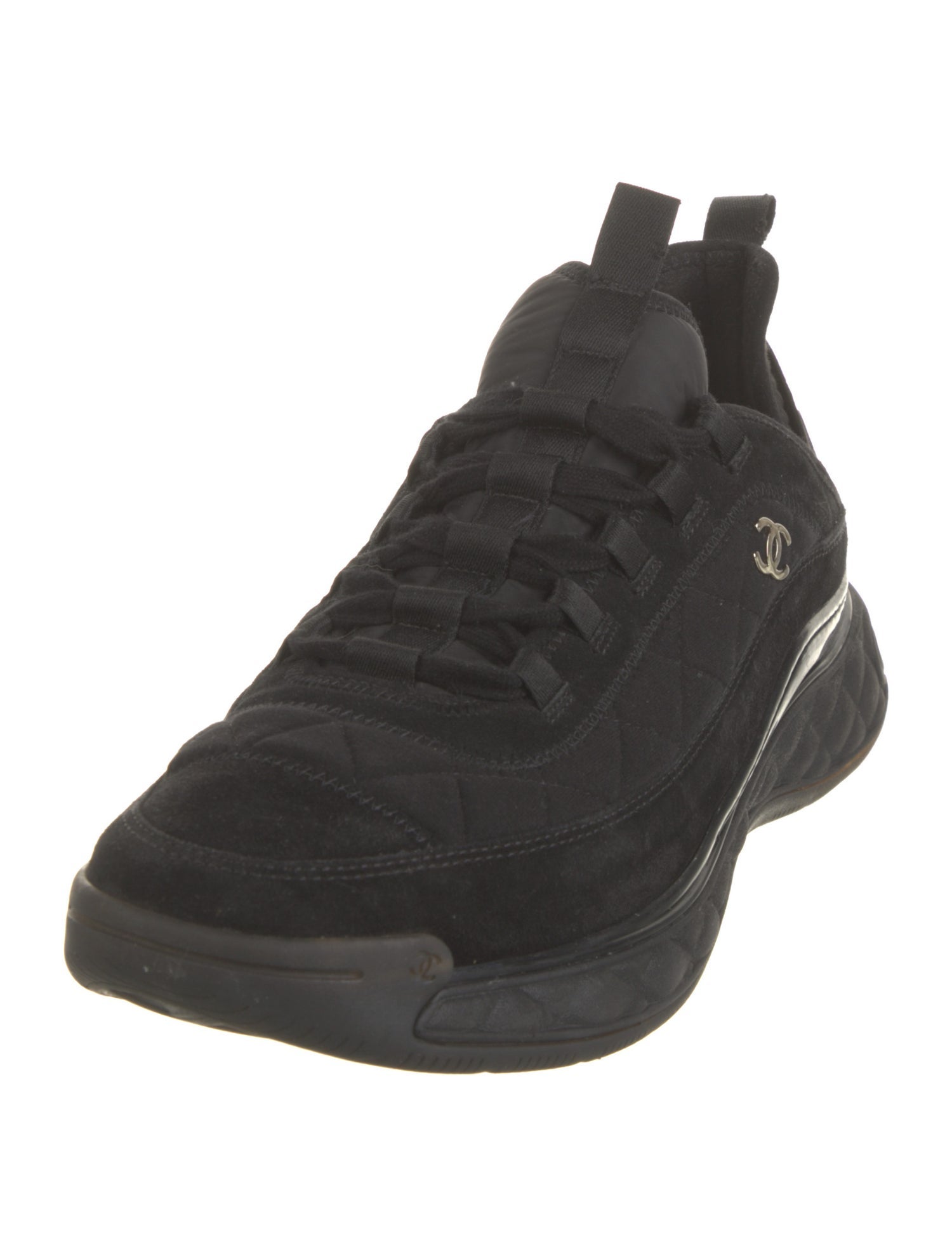 Chanel Interlocking CC Logo Suede Sneakers