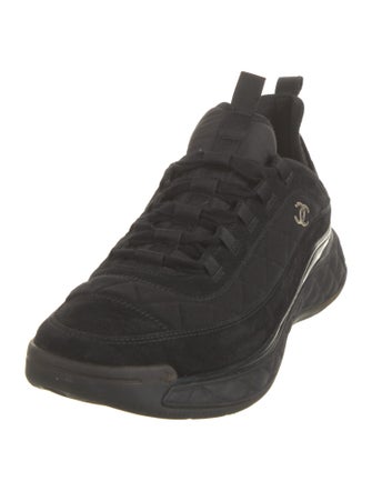 Chanel Interlocking CC Logo Suede Sneakers