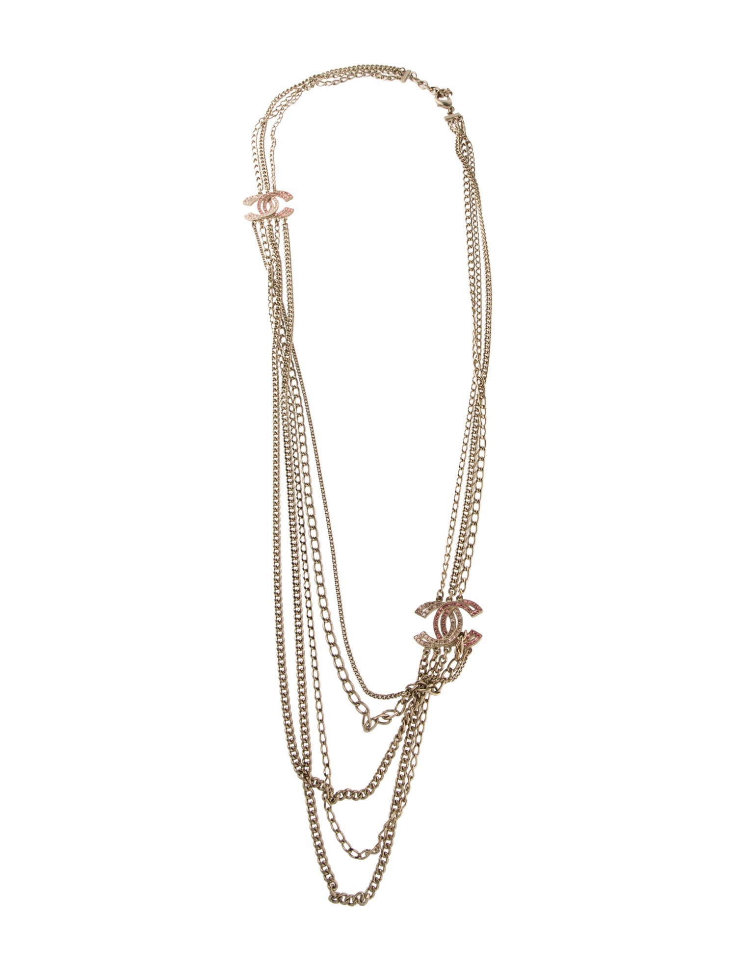 Chanel Strass CC Multistrand Necklace
