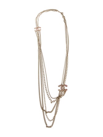Chanel Strass CC Multistrand Necklace