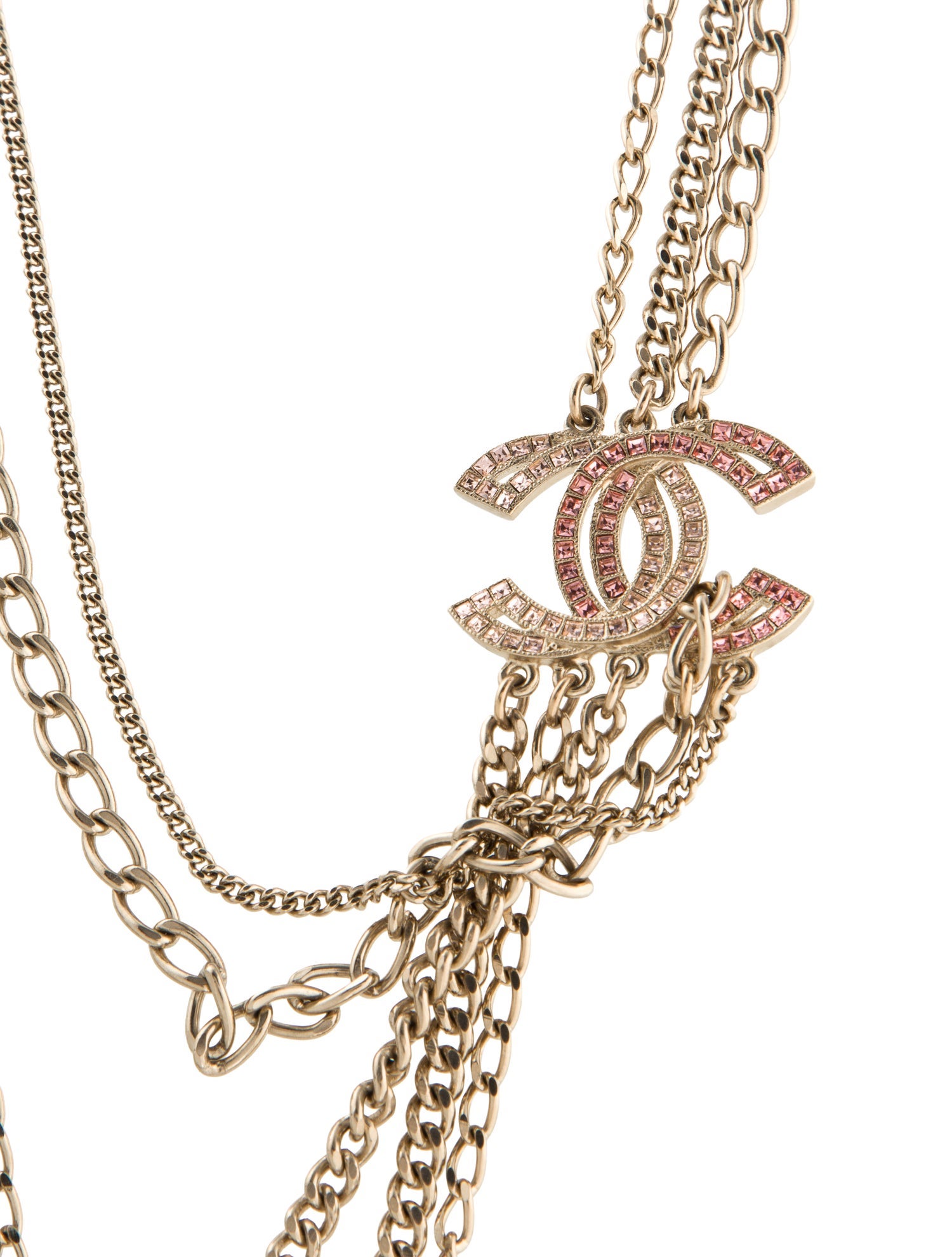 Chanel Strass CC Multistrand Necklace