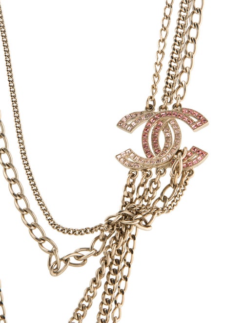 Chanel Strass CC Multistrand Necklace