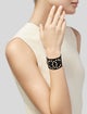 Chanel Faux Pearl & Leather CC Cuff Bracelet