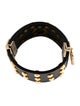 Chanel Faux Pearl & Leather CC Cuff Bracelet