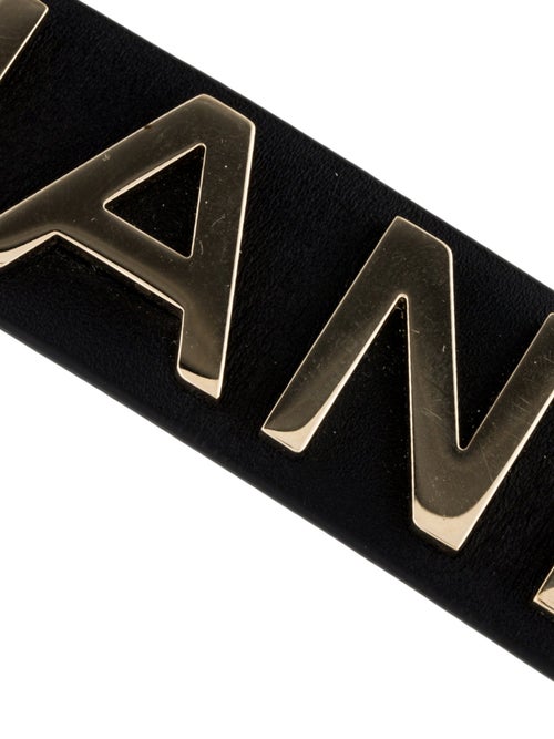 Chanel Leather Logo Wrap Cuff