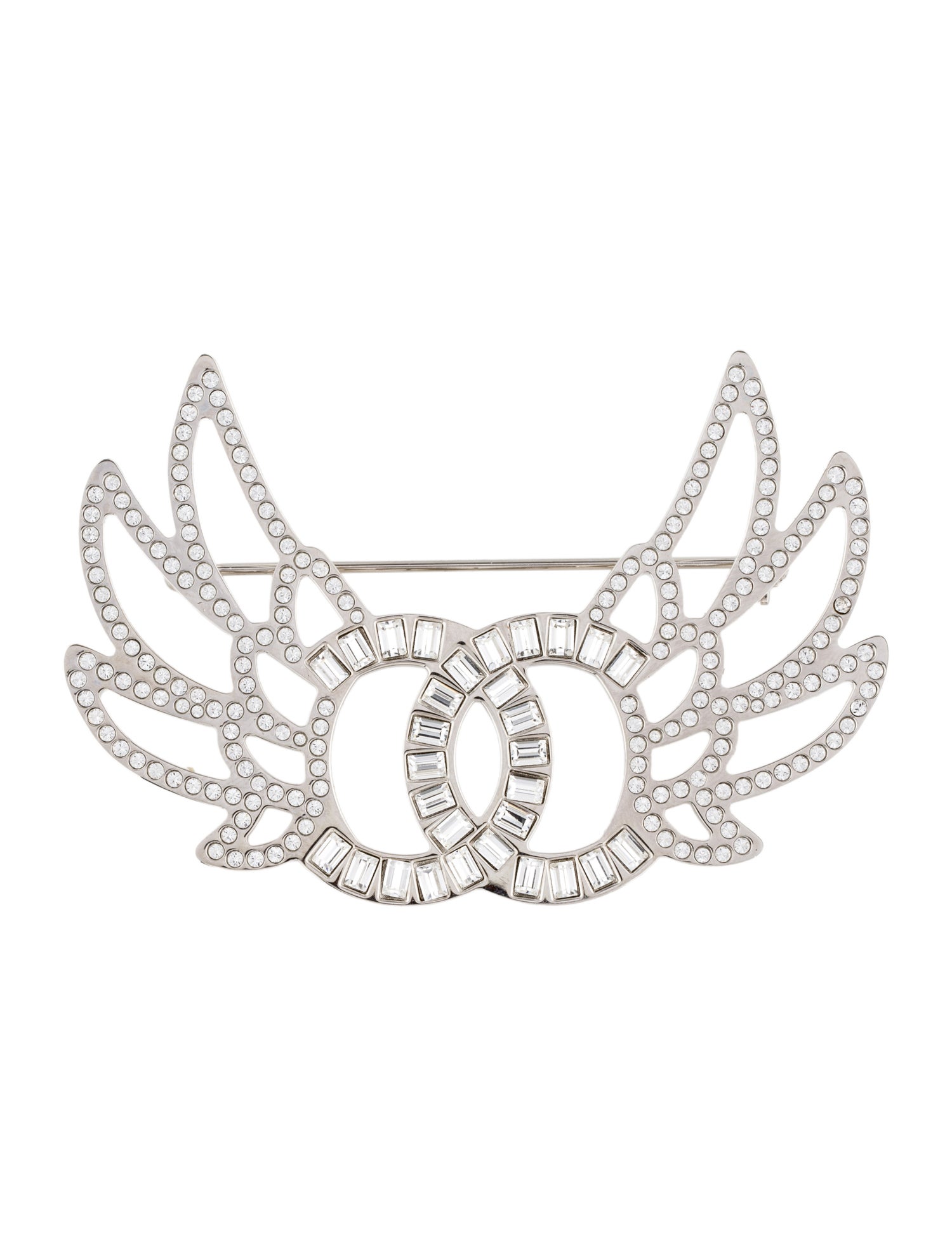 Chanel Strass CC Wing Brooch
