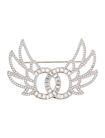 Chanel Strass CC Wing Brooch