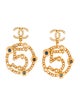 Chanel Faul Pearl & Resin CC No. 5 Drop Earrings