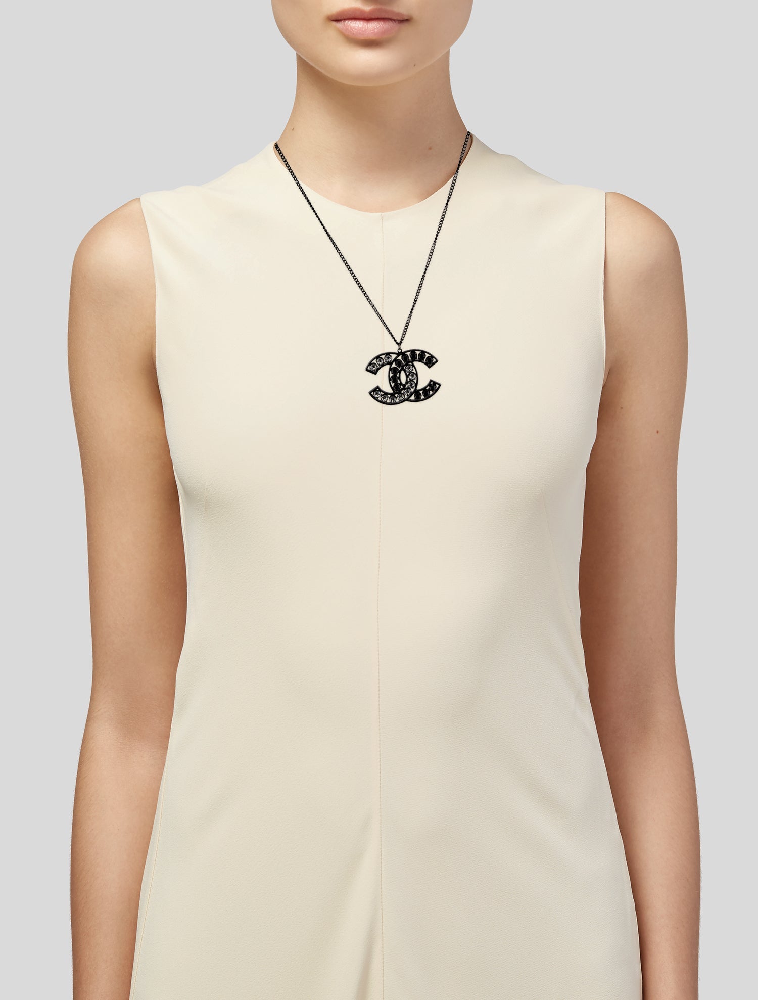 Chanel Strass CC Pendant Necklace