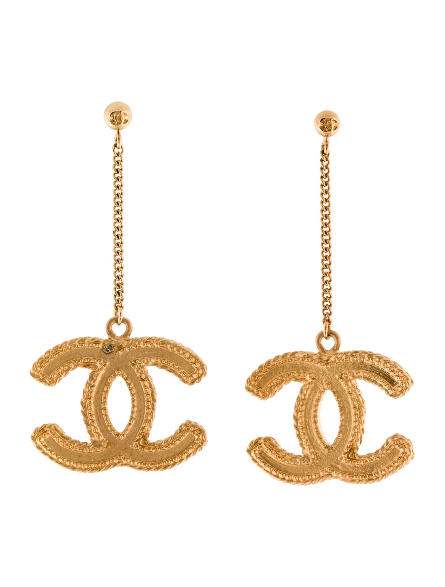 Chanel CC Drop Earrings