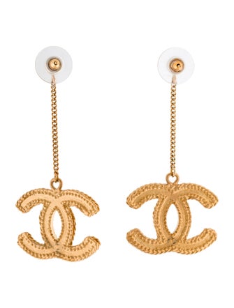 Chanel CC Drop Earrings
