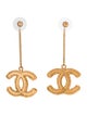 Chanel CC Drop Earrings