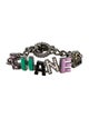 Chanel Strass & Enamel 'CHANEL' Logo Bracelet