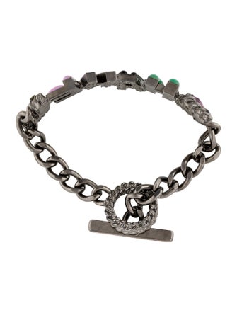 Chanel Strass & Enamel 'CHANEL' Logo Bracelet