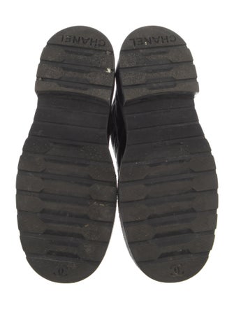 Chanel Interlocking CC Logo Patent Leather Combat Boots