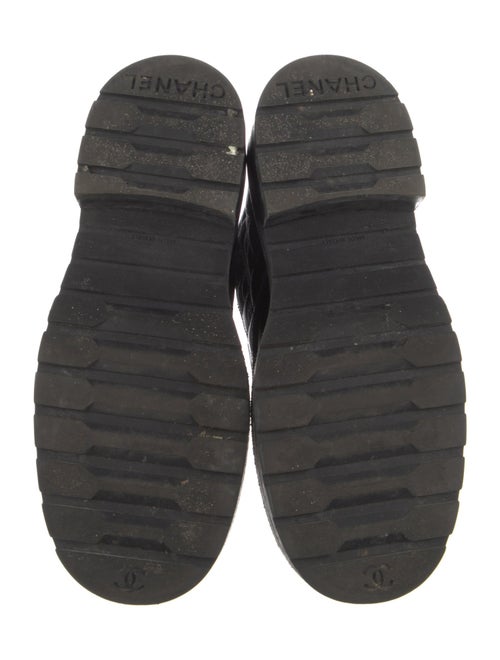 Chanel Interlocking CC Logo Patent Leather Combat Boots