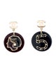Chanel Faux Pearl, Resin & Leather No.5 Earrings