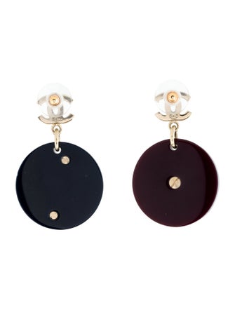 Chanel Faux Pearl, Resin & Leather No.5 Earrings