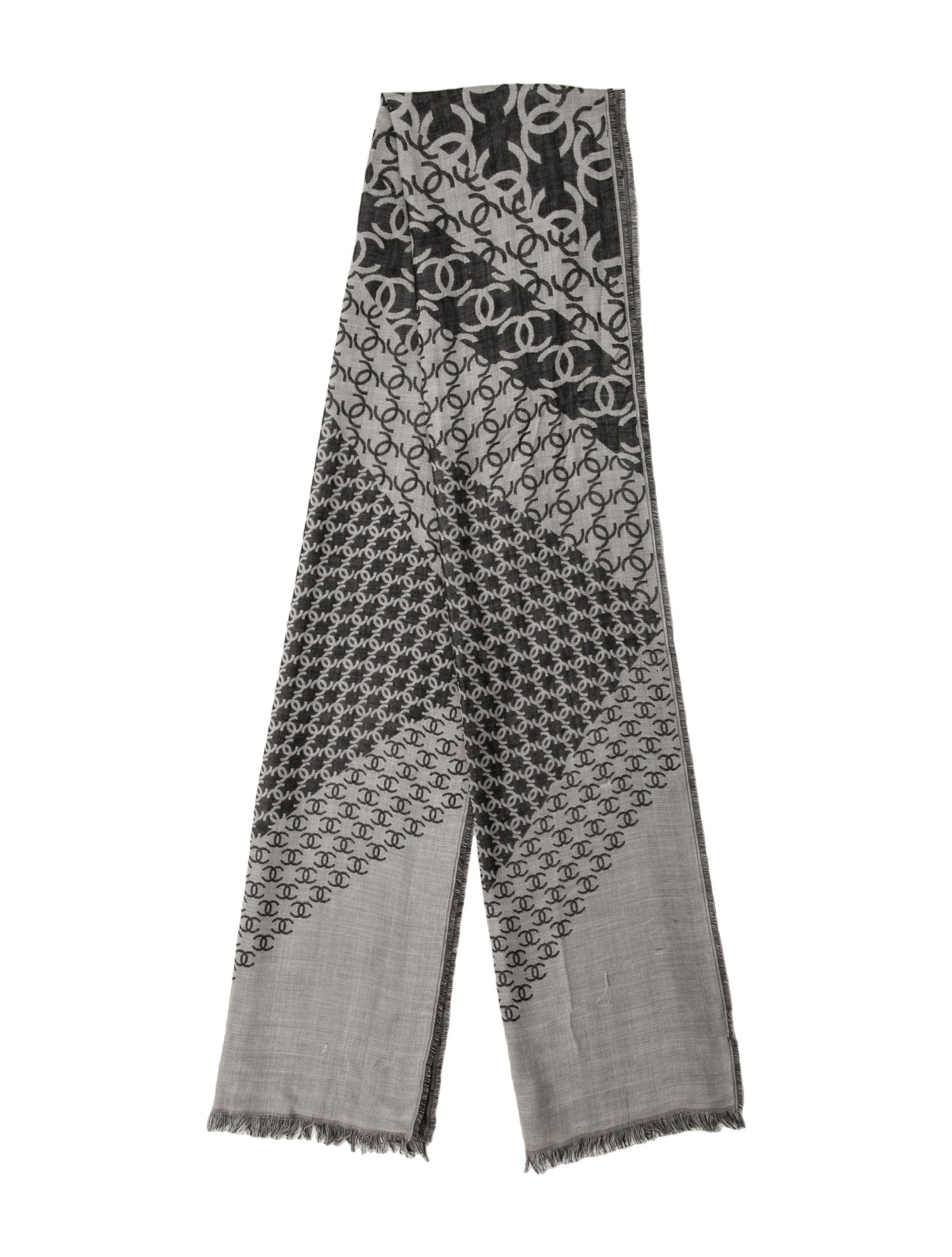 Chanel Silk Interlocking CC Logo Scarf