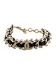 Chanel Leather, Faux Pearl, & Strass Link Bracelet