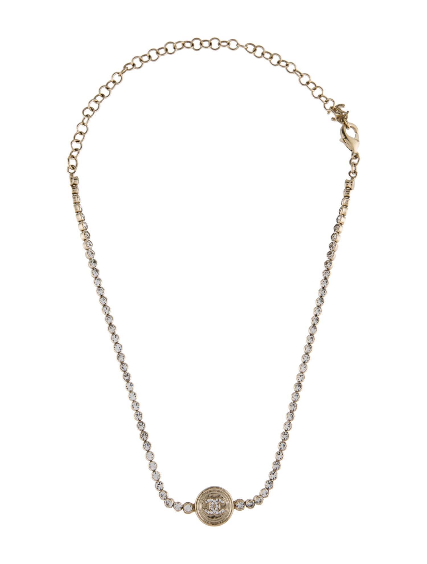 Chanel 2022 Strass CC Choker Necklace