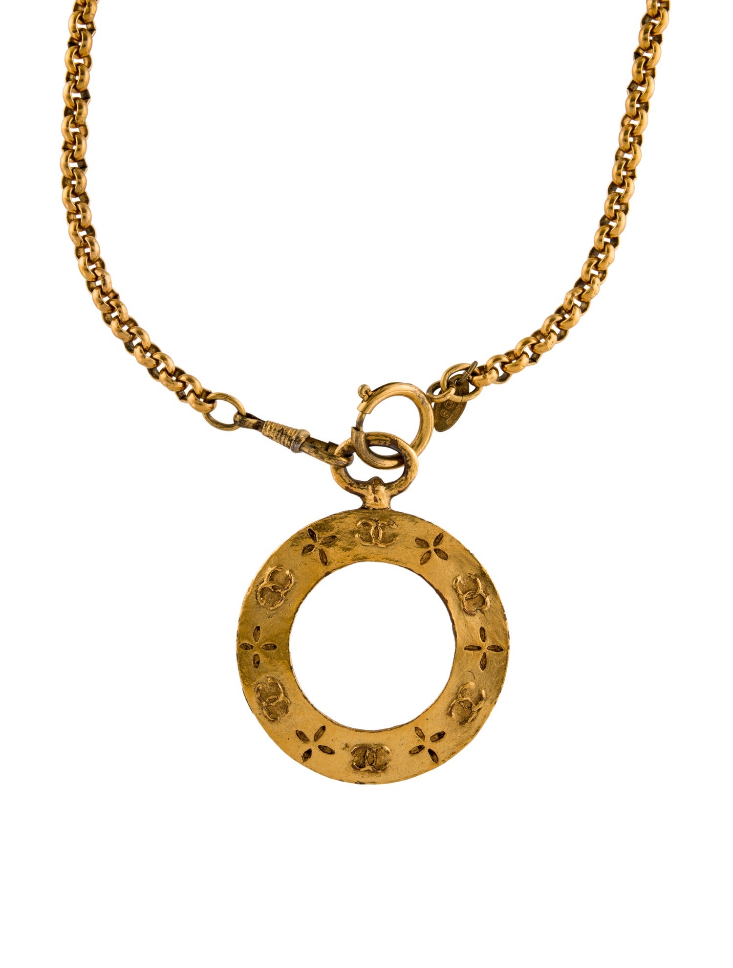Chanel Vintage Magnifying Glass Pendant Necklace