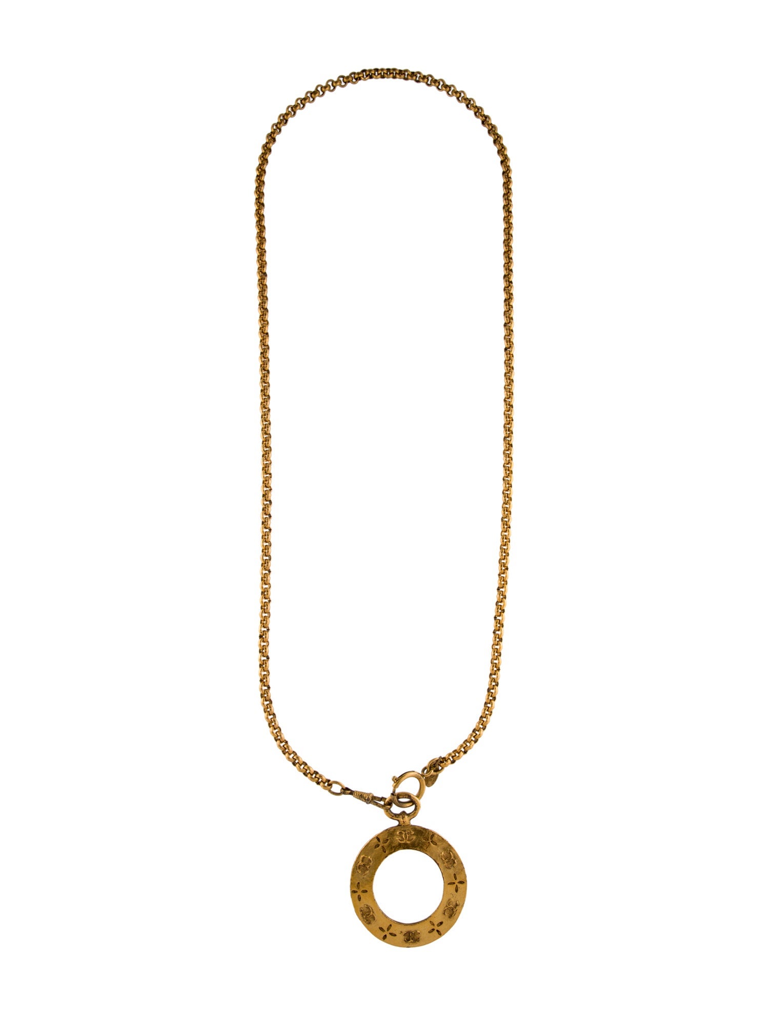 Chanel Vintage Magnifying Glass Pendant Necklace