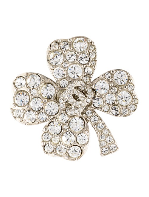 Chanel Strass CC Clover Brooch