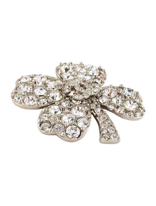 Chanel Strass CC Clover Brooch