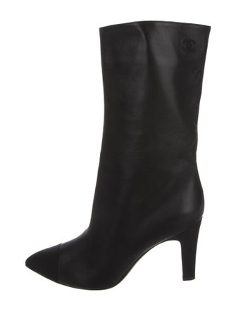 Chanel Interlocking CC Logo Leather Boots
