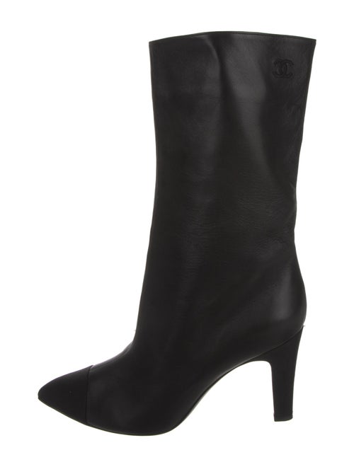 Chanel Interlocking CC Logo Leather Boots
