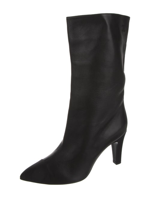 Chanel Interlocking CC Logo Leather Boots