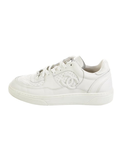 Chanel Interlocking CC Logo Leather Sneakers