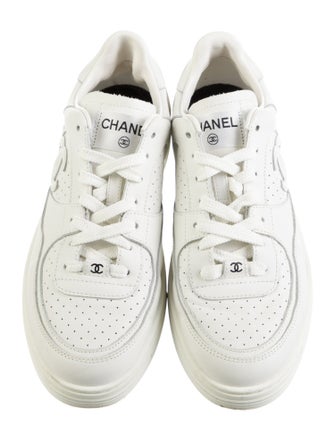 Chanel Interlocking CC Logo Leather Sneakers
