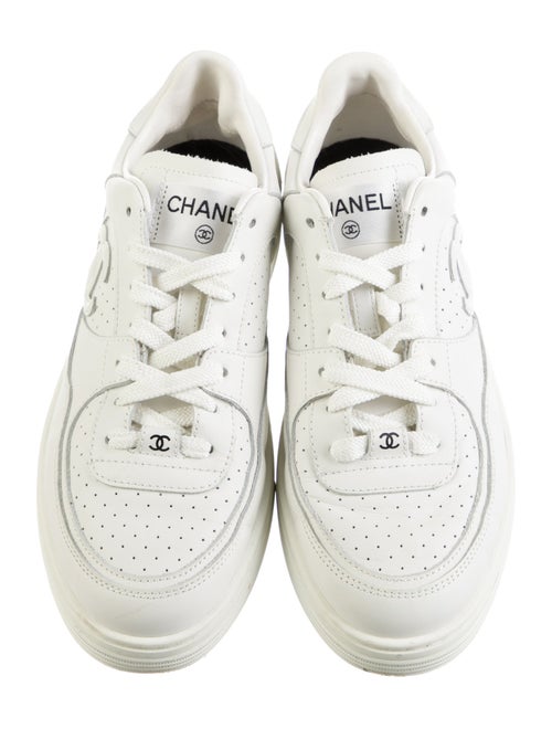 Chanel Interlocking CC Logo Leather Sneakers