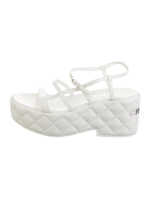 Chanel Quilted Pattern Leather Sandals