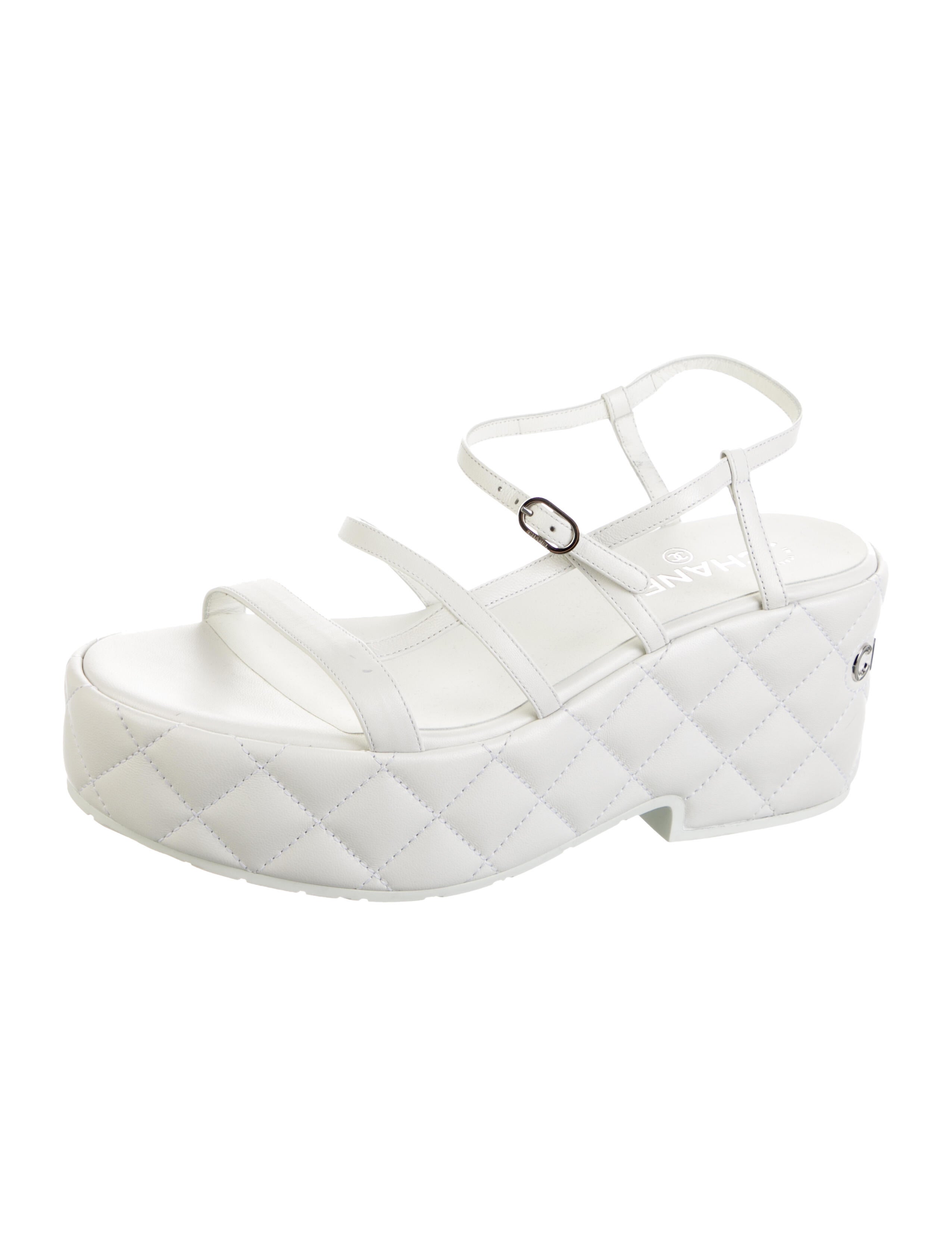 Chanel Quilted Pattern Leather Sandals