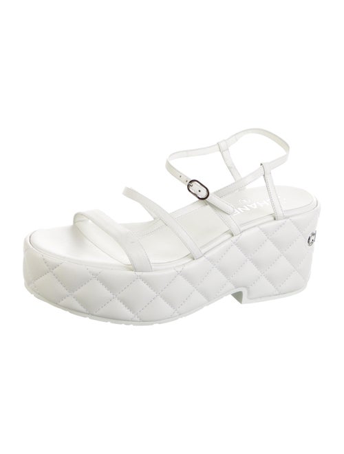 Chanel Quilted Pattern Leather Sandals
