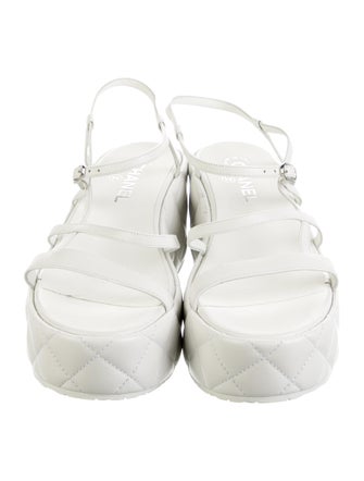 Chanel Quilted Pattern Leather Sandals