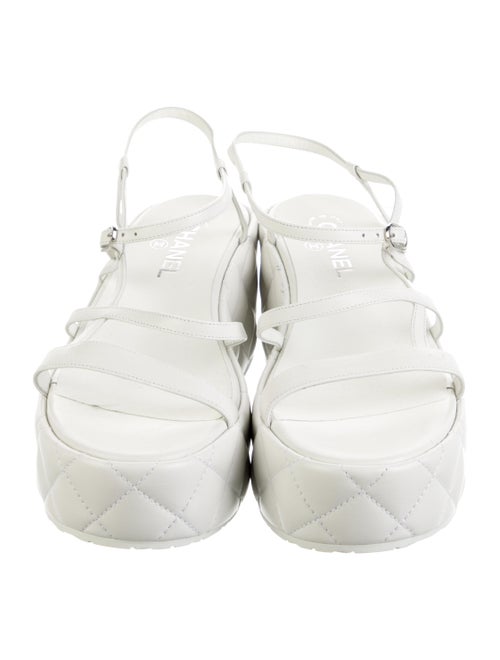 Chanel Quilted Pattern Leather Sandals