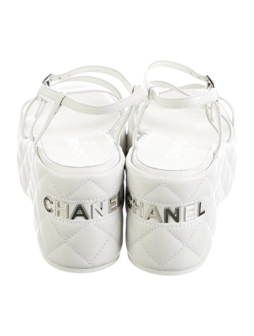 Chanel Quilted Pattern Leather Sandals