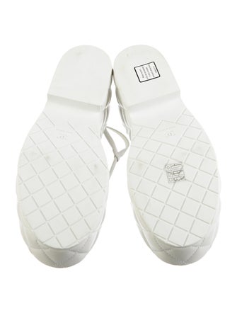 Chanel Quilted Pattern Leather Sandals