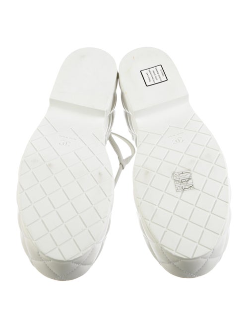 Chanel Quilted Pattern Leather Sandals