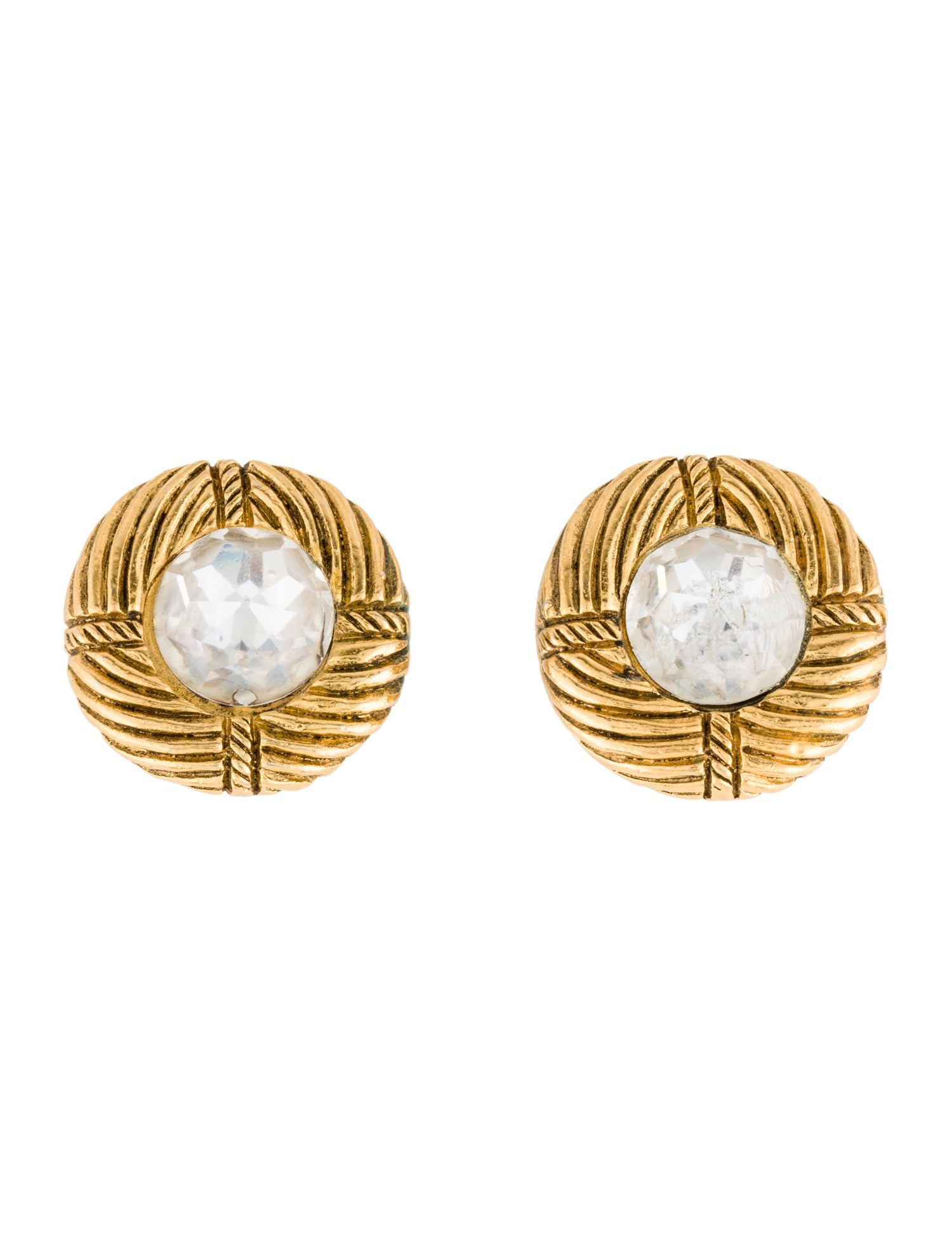 Chanel Vintage Crystal Clip-On Earrings
