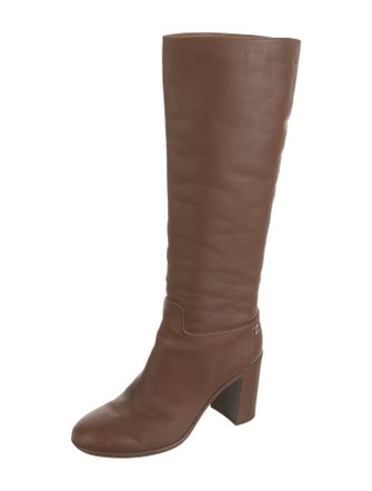 Chanel Interlocking CC Logo Leather Riding Boots