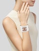 Chanel Resin & Fabric CC Cuff Bracelet