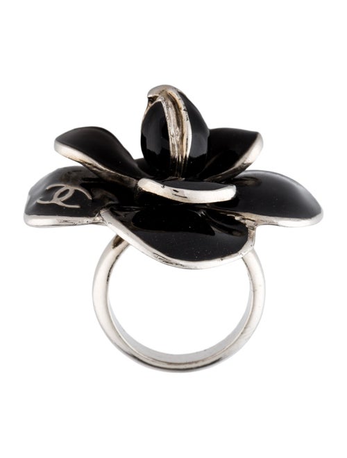 Chanel Enamel Camellia Cocktail Ring