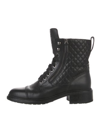 Chanel 2018 Interlocking CC Logo Combat Boots